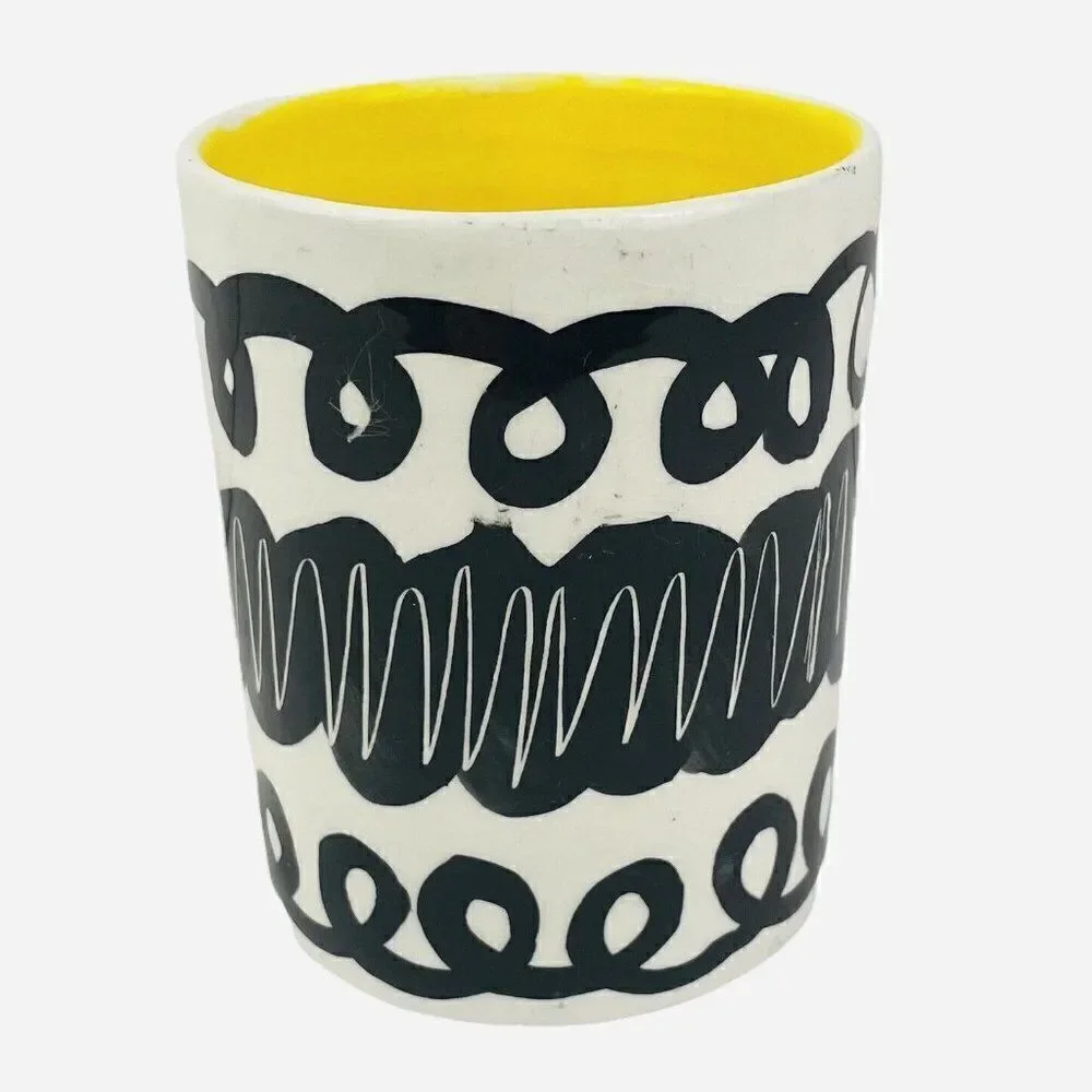 Vintage 1996 Signed Reckless Designs Ceramic Vase Caddy Cup UK Pottery Handmade